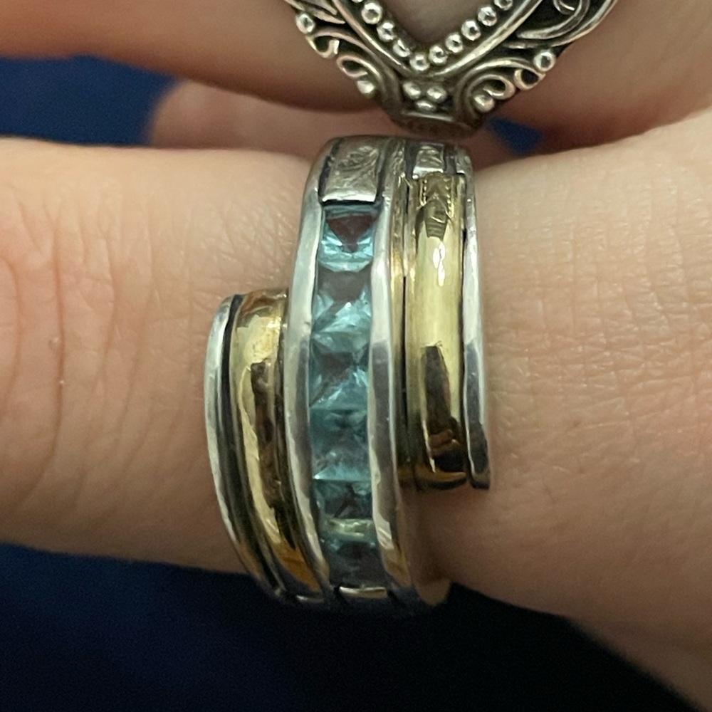 18k Gold and Silver ring vintage